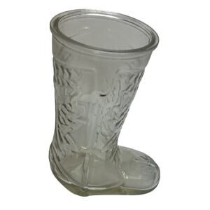 Drinking Embossed Clear Glass Boot Shape